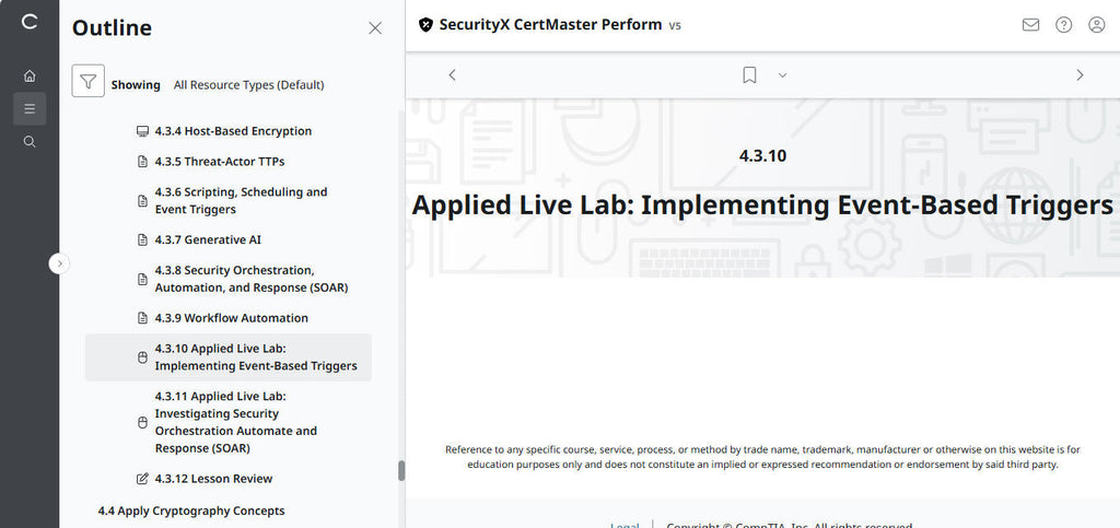 CompTIA CertMaster Perform – SecurityX CASP+ CAS-005 Individual License
